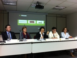 Ministra Eleonora Menicucci de Oliveira, da Secretaria de Políticas para as Mulheres da Presidência da República, apresenta os números (Foto: Tahiane Stochero/G1)